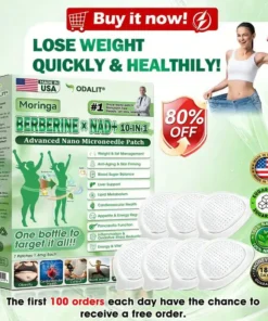 ODALIT® Moringa · Berberine × NAD+ 𝟏𝟎-𝐢𝐧-𝟏 𝐀𝐝𝐯𝐚𝐧𝐜𝐞𝐝 𝐍𝐚𝐧𝐨 𝐌𝐢𝐜𝐫𝐨𝐧𝐞𝐞𝐝𝐥𝐞 𝐏𝐚𝐭𝐜𝐡